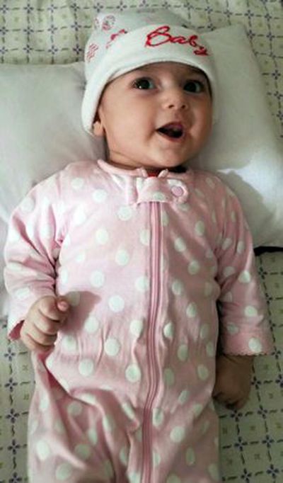 This undated photo shows Fatemeh Reshad, an infant from Iran, who was recently treated for a life-threatening heart condition at Oregon Health Sciences University’s Doernbecher Children’s Hospital in Portland, Ore. (AP)