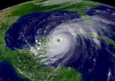 This is a satellite image of Hurricane Wilma as it reached the Mexican Yucatan peninsula in October.
(File/Associated Press / The Spokesman-Review)