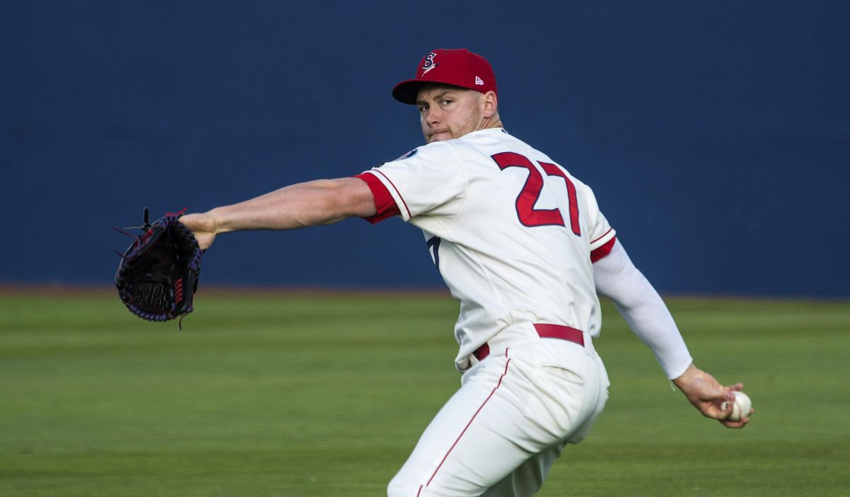 Nolan Ryan, pitching in spring training game in Palm Springs