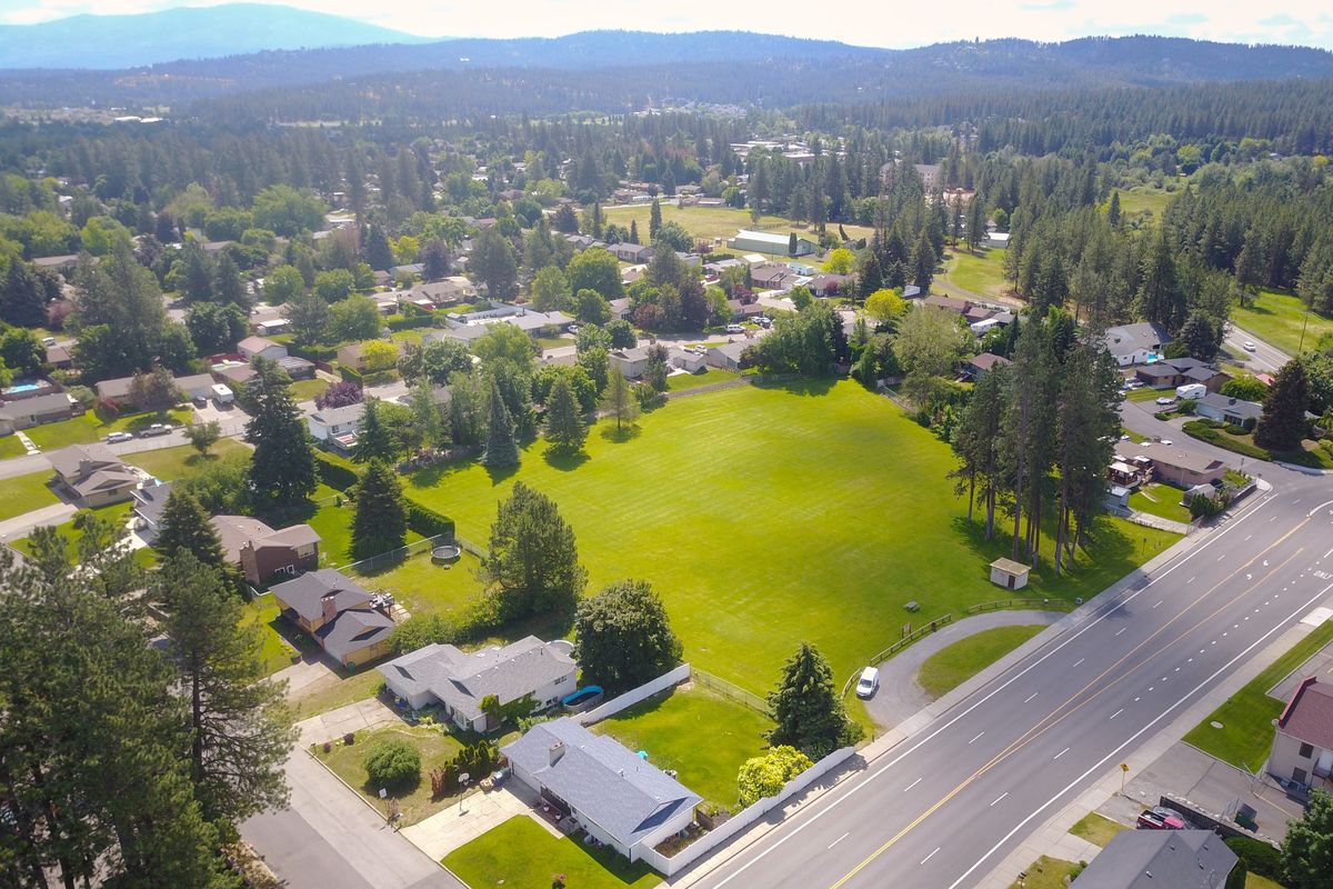 Spokane Valley City Council member Laura Padden has said that Castle Park, a gently sloping, mostly undeveloped neighborhood playfield in a south Valley neighborhood, should be sold and used for more housing. Castle Park faces University Road, between 33rd and 35th avenues.  (Jesse Tinsley/The Spokesman-Review)