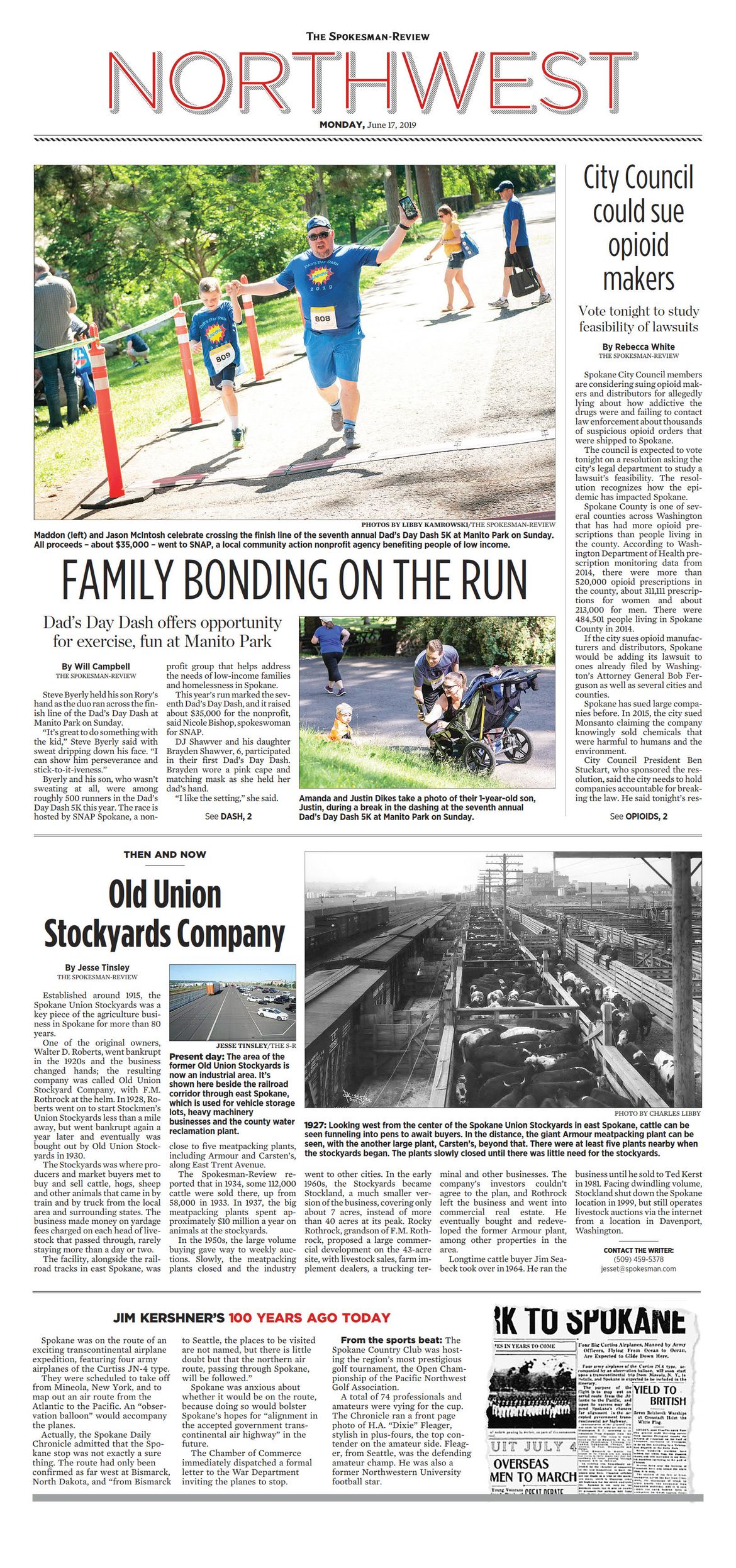 Northwest Front Page for June 17, 2019 The SpokesmanReview