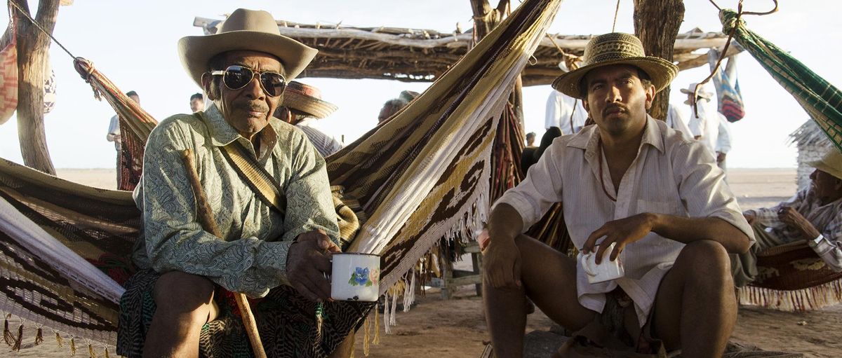 José Acosta, right, and José Vicente Cote in “Birds of Passage.” (The Orchard / The Orchard)