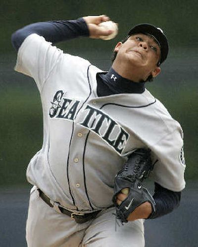 Felix Hernandez, 19, delivers Thursday during his Seattle Mariners debut. 
 (Associated Press / The Spokesman-Review)
