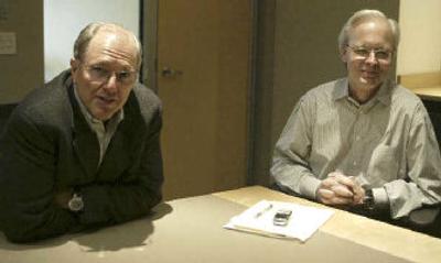 
Craig Mundie, left, and Ray Ozzie at the Microsoft Campus on Friday. 
 (Associated Press / The Spokesman-Review)