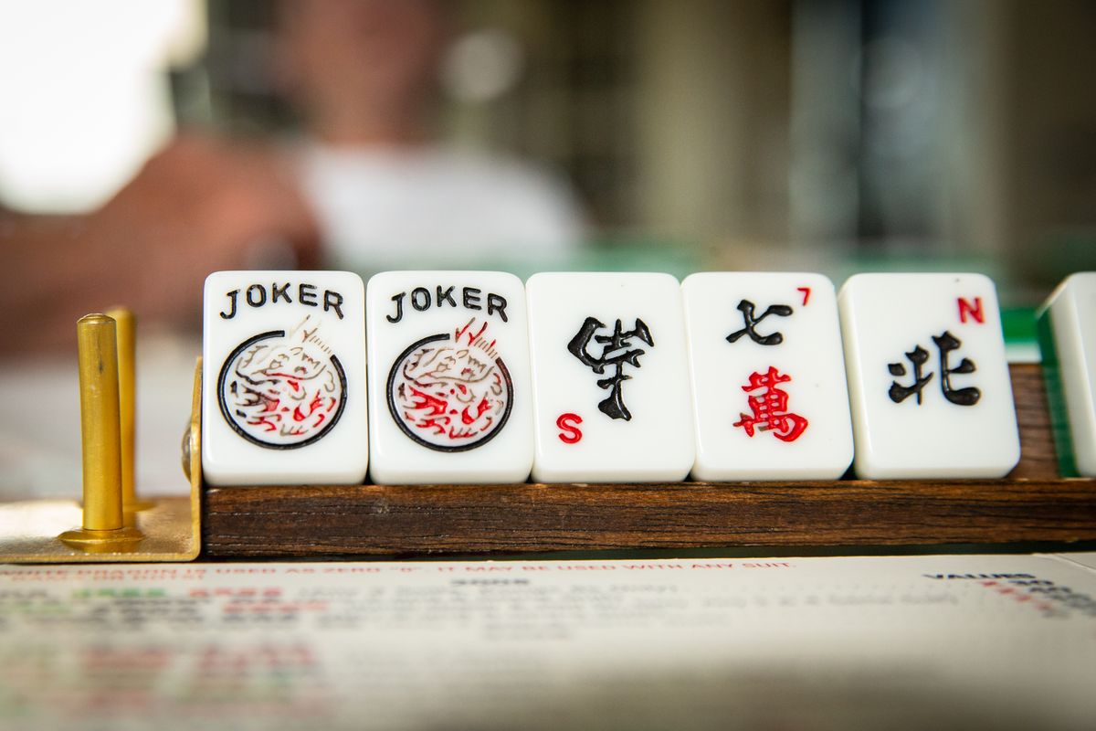 Mahjong tiles are seen in the home of Bobbie McGann, who is part of the Mahjong Mavens, a group of women which has met to play the Chinese tile-based strategy game every week for nearly 40 years. The group has changed over time, and the members no longer play mahjong while their children are in school like they did in their heyday, but they are still well-versed in the intricacies of the game.  (Libby Kamrowski/ THE SPOKESMAN-REVIEW)
