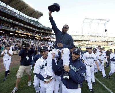 In 2009, Ken Griffey Jr. was carried around Safeco Field by teammates; 2010 has been different.  (File Associated Press)
