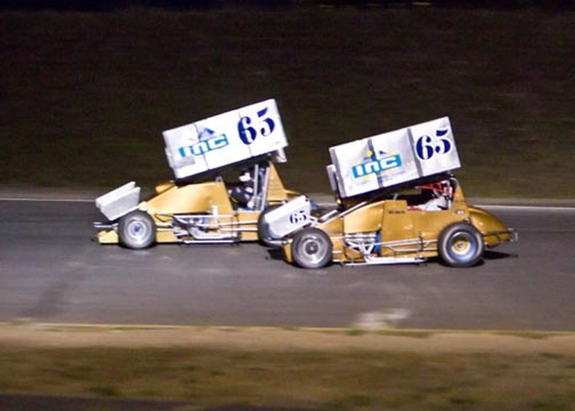 Kevin Burck and Donnie Kudrna at speed in thier INSCA machines. (Photo courtesy RB Images) (The Spokesman-Review)