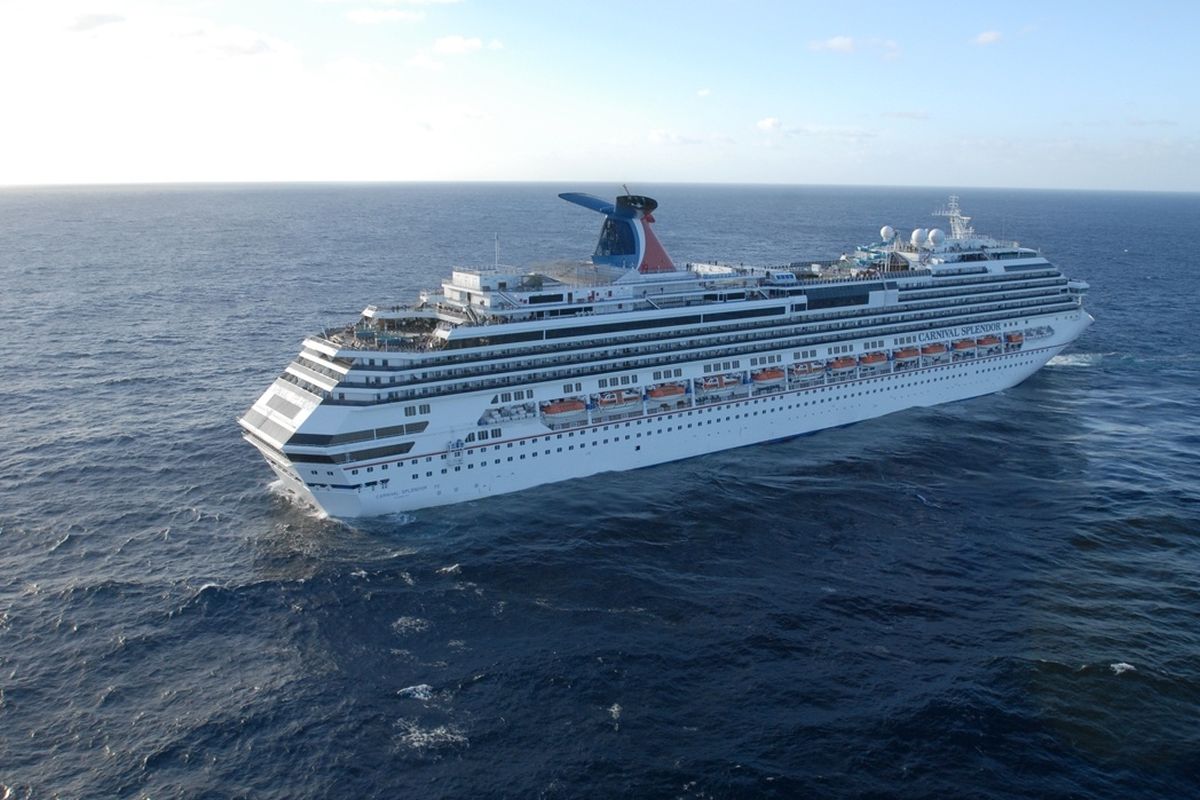 This photo released by the U.S. Navy shows the Carnival Splendor, a cruise ship stranded about 250 miles off the coast of California on Tuesday.  (Associated Press)