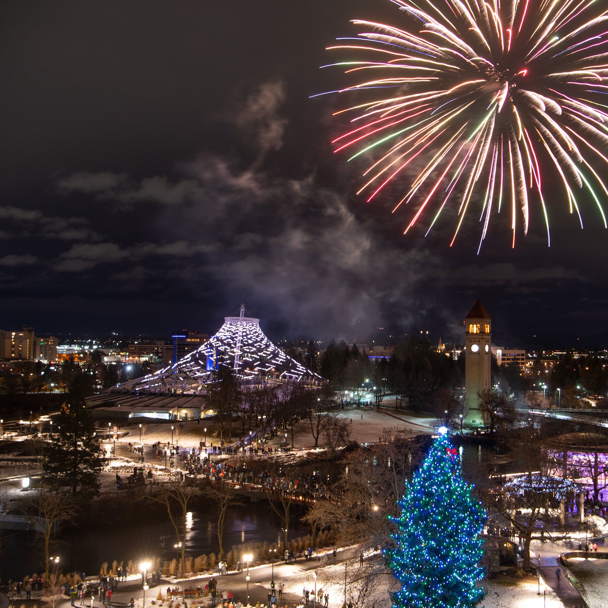 Seattle Seahawks - Fireworks explode at the end of the national