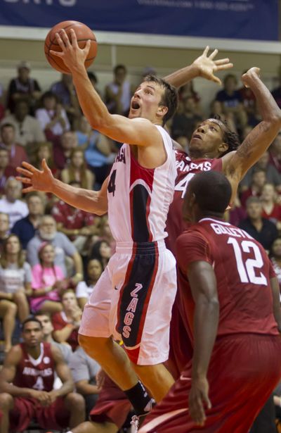 Kevin Pangos is playing with a sprained right big toe. (Associated Press)