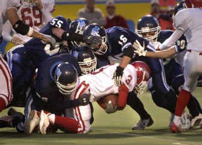 
Gonzaga Prep features a swarming defense, like the one displayed here earlier this season against Ferris at Albi Stadium. 
 (Brian Plonka / The Spokesman-Review)