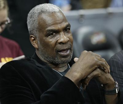 In this Feb. 23, 2017 photo, former New York Knicks player Charles Oakley is shown before an NBA basketball game between the Knicks and the Cleveland Cavaliers in Cleveland. (Tony Dejak / Associated Press)