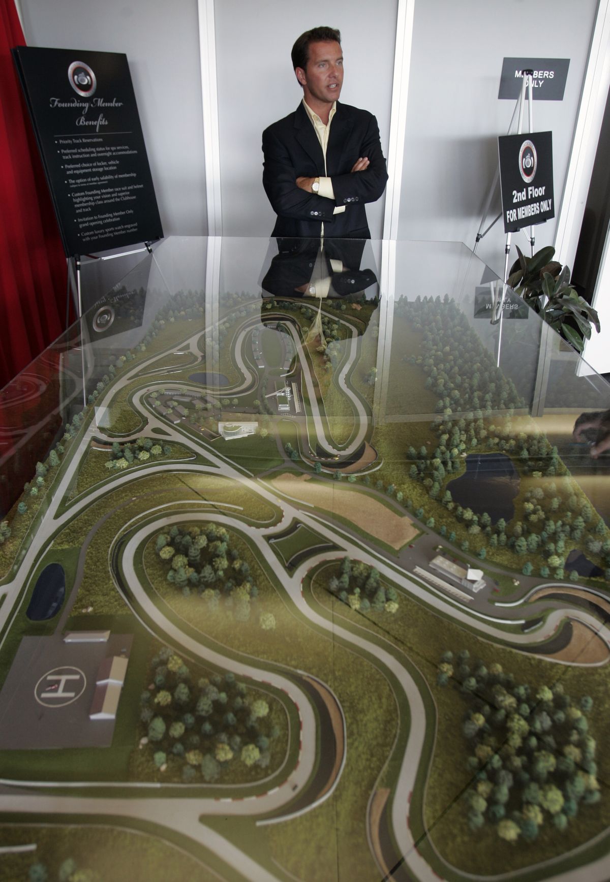 Bill McMichael stands behind a model of the track at Monticello Motor Club in Monticello, N.Y.  (Associated Press / The Spokesman-Review)