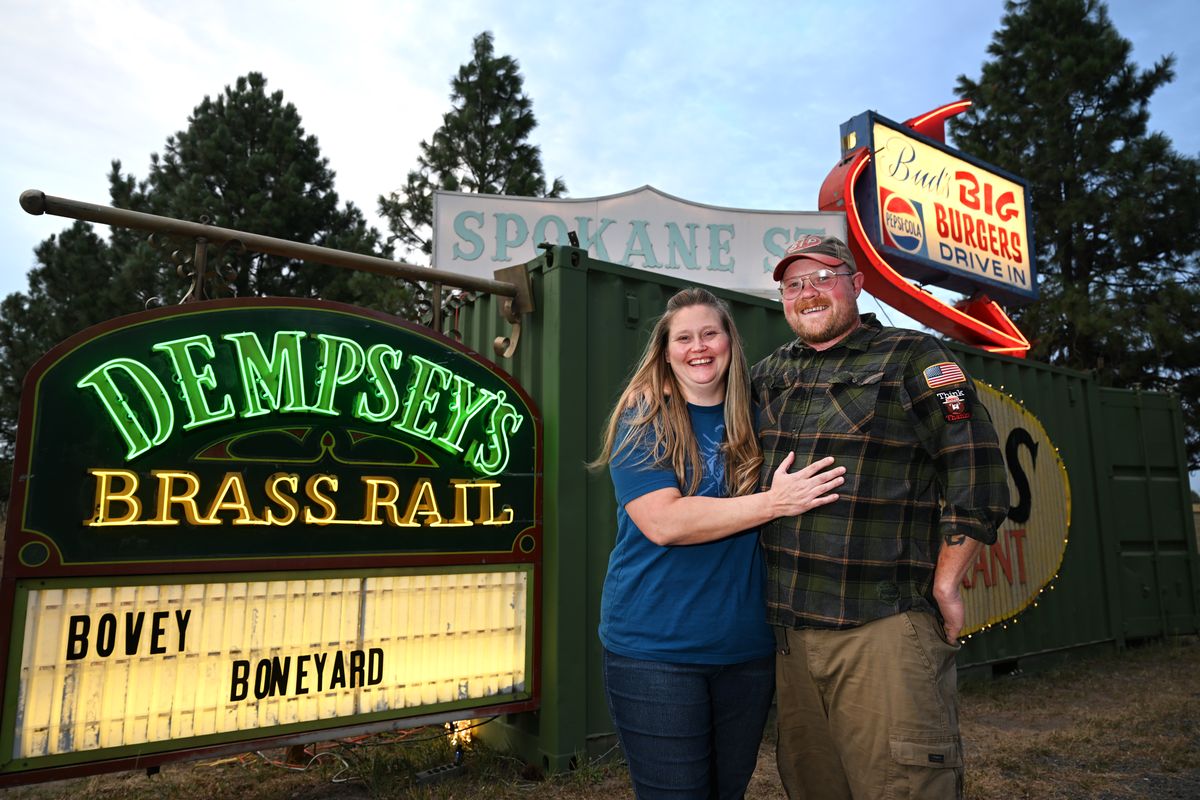 Spokane's iconic neon signs being saved in Bovey Boneyard Aug. 8