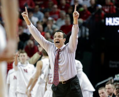 In this Nov. 26, 2017, file photo, Nebraska coach Tim Miles calls a play during the second half of an NCAA college basketball game against Boston College, in Lincoln, Neb. A person familiar with the situation tells The Associated Press that Nebraska basketball coach Tim Miles is receiving a one-year contract extension. The person spoke on condition of anonymity because the school hasn’t officially announced Miles’ extension. (Nati Harnik / Associated Press)