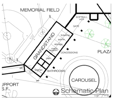 Schematic of new Memorial Field from minutes of April 19 ignite cda minutes.