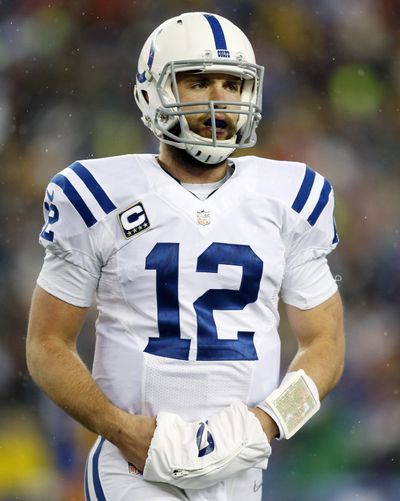 Andrew Luck completed just 12 of 33 passes for 126 yards, no TDs and two interceptions. (Associated Press)