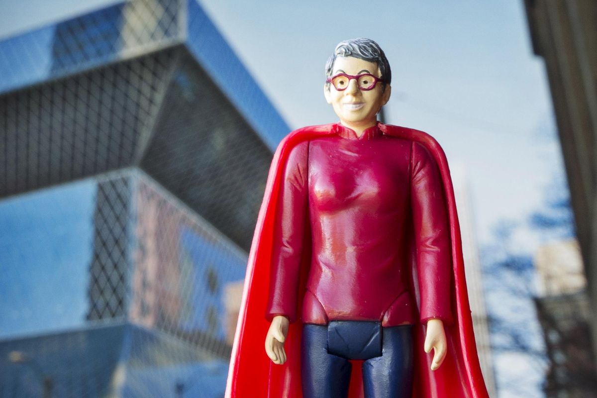 In 2003, the Seattle store Archie McPhee created an action figure based on librarian Nancy Pearl. (Archie McPhee)
