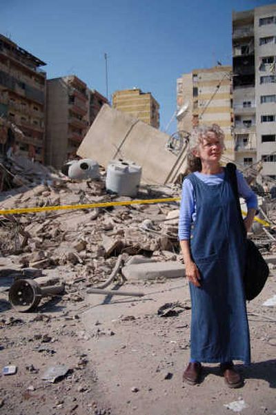 
Peace activist Kathy Kelly is pictured in Beirut, Lebanon, during the final days of the Israel-Hezbollah war in the summer of 2006.  Courtesy of Farah Mokhtareizadeh
 (Courtesy of Farah Mokhtareizadeh / The Spokesman-Review)
