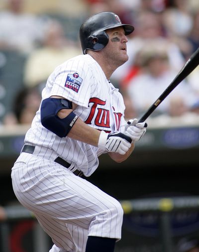 The Twins’ Jim Thome is now 10th in career home runs.  (Associated Press)