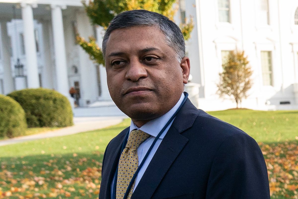 FILE - Dr. Rahul Gupta, the director of the White House Office of National Drug Control Policy, is shown at the White House, Thursday, Nov. 18, 2021, in Washington. President Joe Biden is sending his administration’s first national drug control strategy to Congress as the U.S. overdose death toll hit a new record of nearly 107,000 during the past 12 months. White House drug czar Dr. Rahul Gupta says the strategy is the first to prioritize what’s known as harm reduction.  (Alex Brandon)