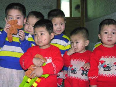 
In this photo released by the U.N. World Food Program, North Korean children are pictured Thursday at a government-run orphanage in Huichon city, Chagang province, North Korea.
 (Associated Press / The Spokesman-Review)