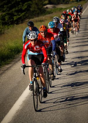 Riders head out on the 150 mile course for the CHaFE 150 bike ride out of Sandpoint. (Courtesy photo)