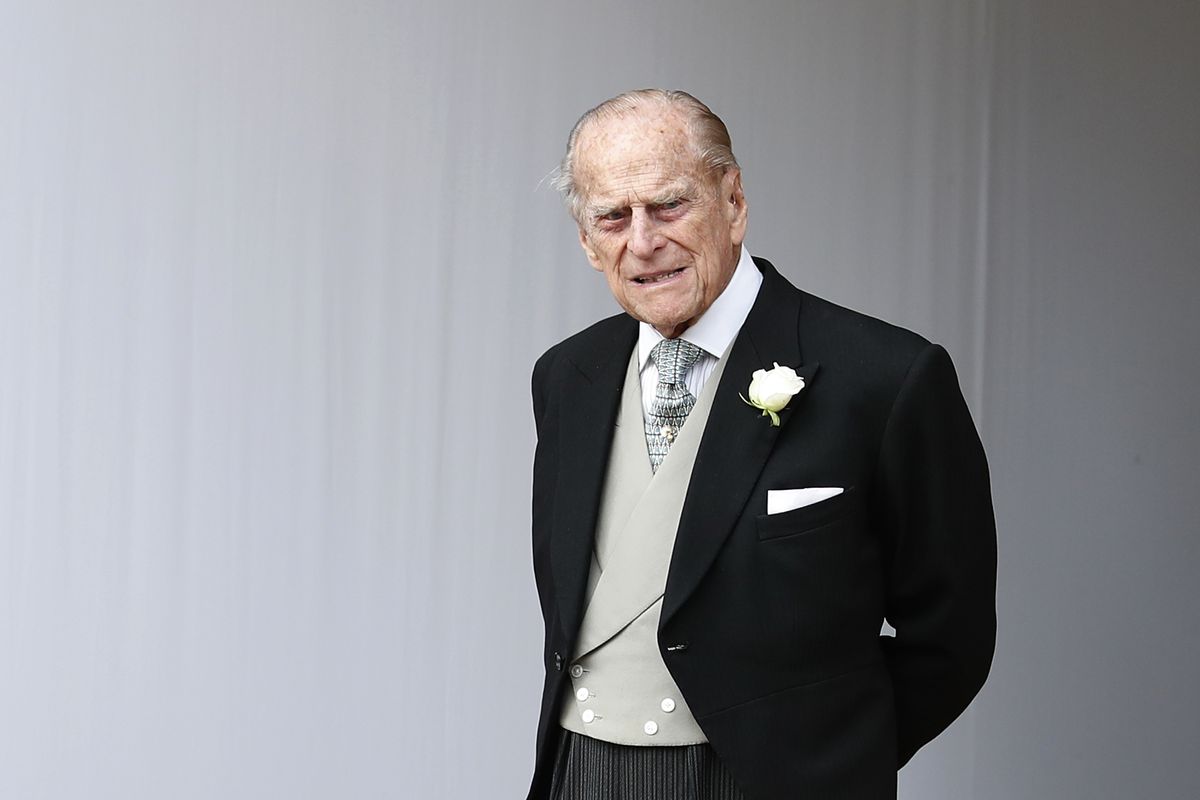 Britain’s Prince Philip waits for the bridal procession on Oct. 12, 2018, following the wedding of Princess Eugenie of York and Jack Brooksbank at St George’s Chapel in Windsor Castle, England. Buckingham Palace officials say Prince Philip, the husband of Queen Elizabeth II, has died. it was announced on Friday.  (Alastair Grant/Associated Press)