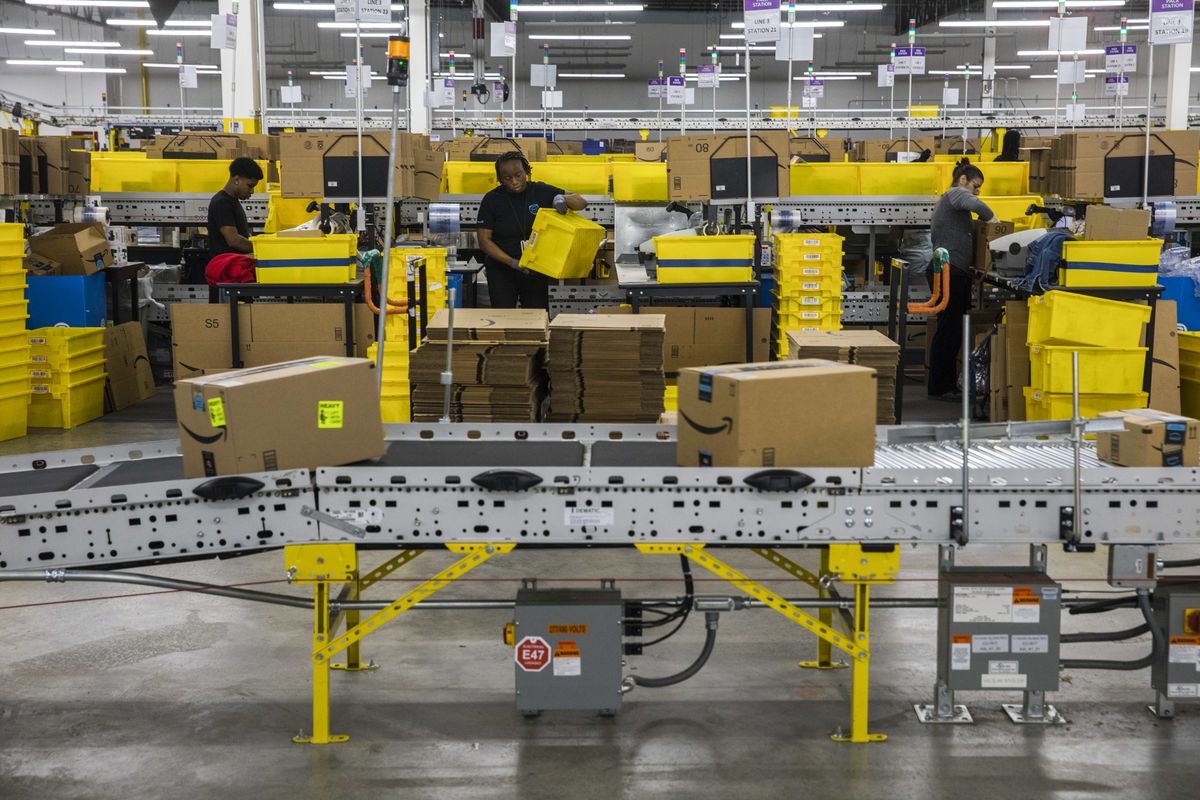 FILE -- An Amazon Fulfillment center on Staten Island in New York, May 15, 2019. Jeff Miller