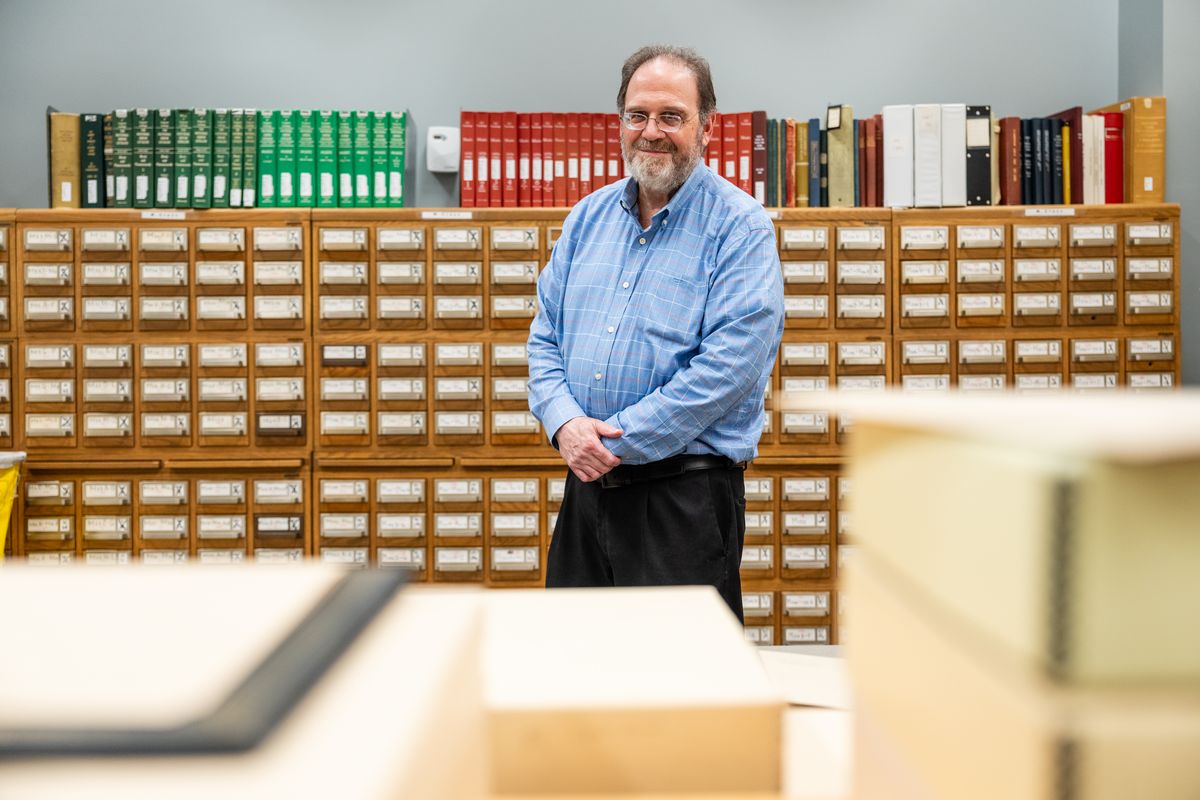 Mark Horowitz, a senior music specialist at the library, was instrumental in persuading Sondheim to donate his papers to the institution.  (Eric Lee/For The Washington Post)