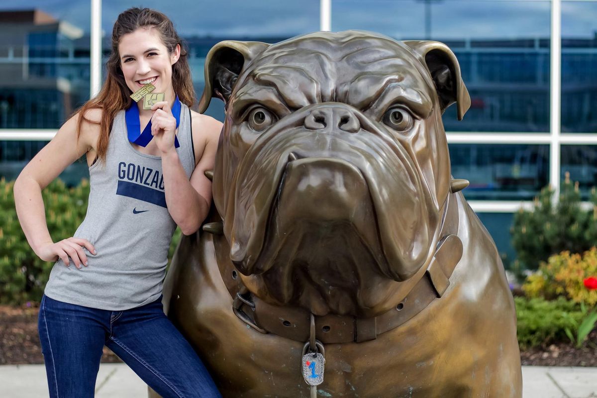 Hannah Tolson, a Gonzaga University junior in math, won the gold medal for sport climbing in the 2017 USA Climbing Collegiate National Championships in San Diego. (Ean Van Bramer Photo)