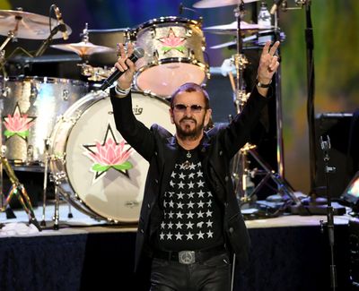 Ringo Starr performs during the Ringo Starr and his All Starr Band concert at the Greek Theatre in 2019 in Los Angeles.  (Kevin Winter)
