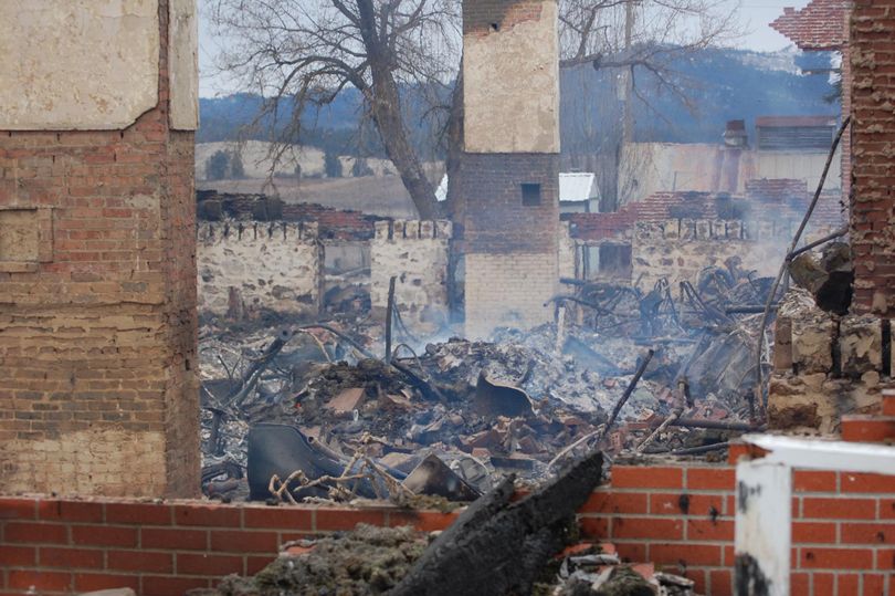 The Coeur d'Alene Tribe's Sisters Building was destroyed in an early-morning fire on Thursday, Feb. 3, 2011, in DeSmet, Idaho. Tribal police are currently investigating the cause of the fire.   (Courtesy Stewart / Courtesy of Marc Stewart, Coeur d'Alene Tribe)