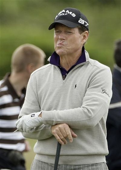 Tom Watson of the US stands on the fifth tee during the second round of the British Open Golf championship, at the Turnberry golf course, Scotland, Friday, July 17, 2009.  (Matt Dunham / AP Photo)