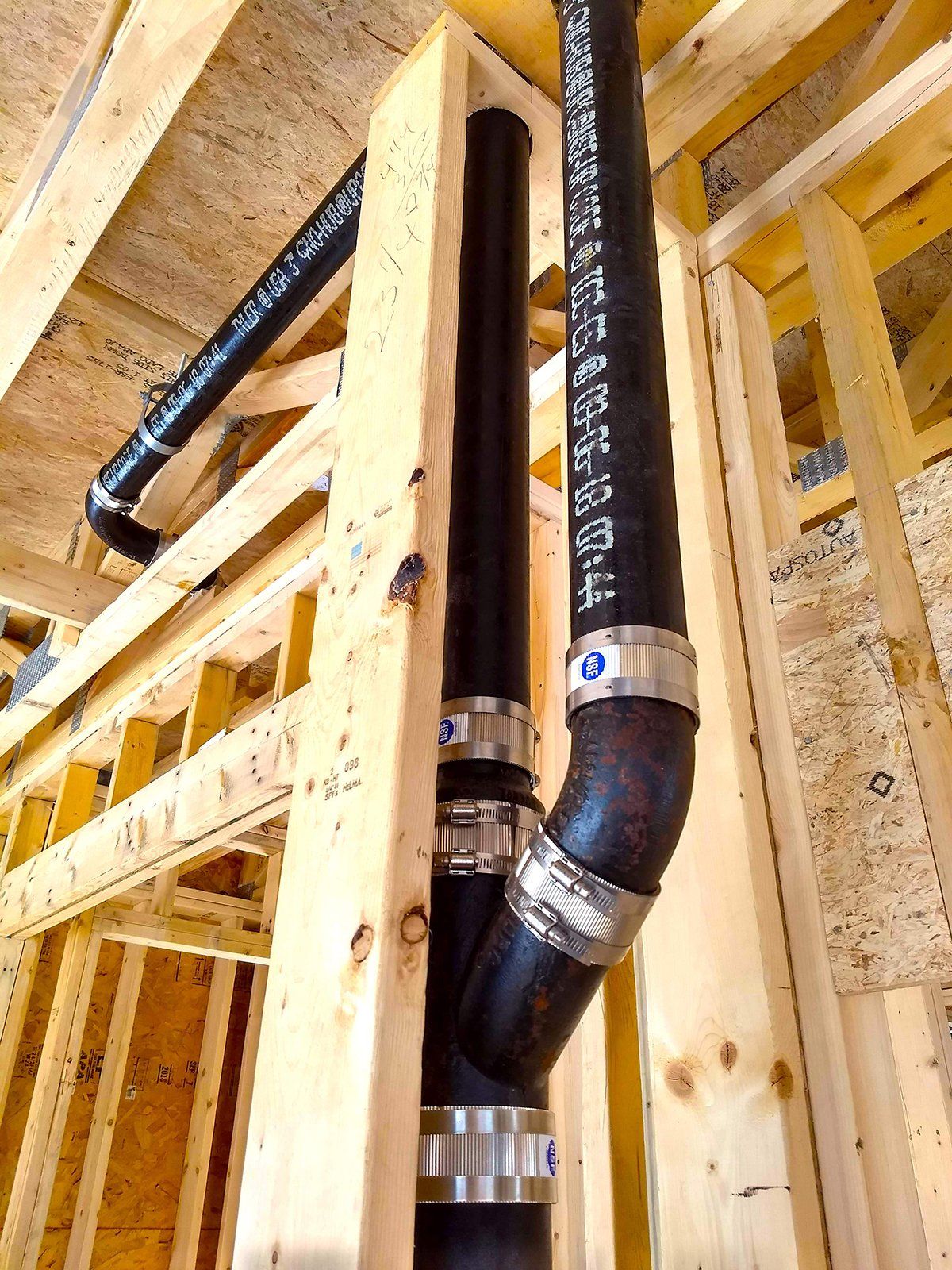 This cast iron stack connects to standard PVC or ABS plastic pipe with ease. At the very least, use it for the vertical stacks behind the walls in finished living spaces.  (Tribune Content Agency)