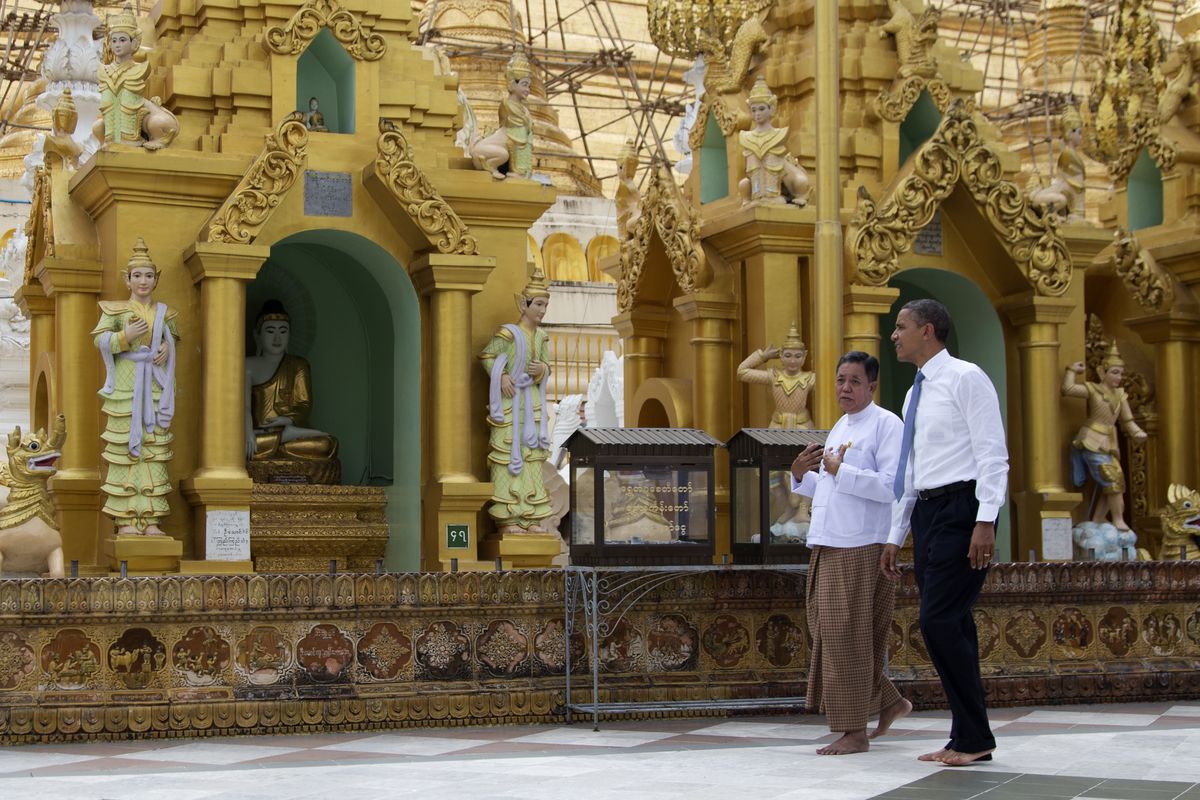 President Barack Obama toured the Shwedagon Pagoda in Yangon, Myanmar, in November. (Associated Press)