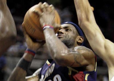 
Cleveland's LeBron James makes a layup Thursday night during the second quarter of the Eastern Conference finals. 
 (Associated Press / The Spokesman-Review)