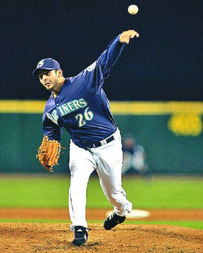 
Mariners' Horacio Ramirez pitched into seventh inning, allowed one earned run. 
 (Associated Press / The Spokesman-Review)