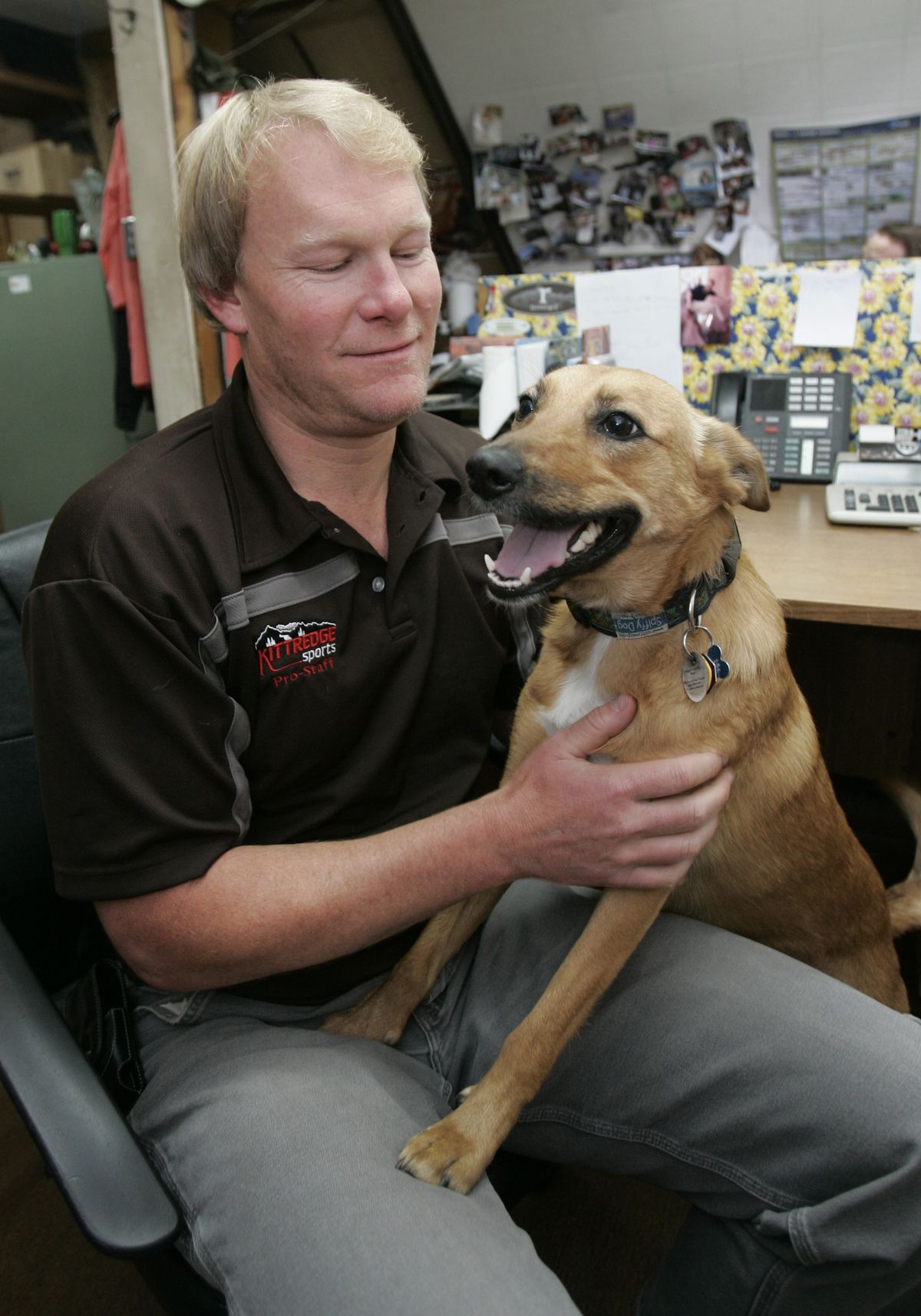 Preston Morrow  is seen with his dog   in Mammoth Lakes, Calif. (Rich Pedroncelli / The Spokesman-Review)