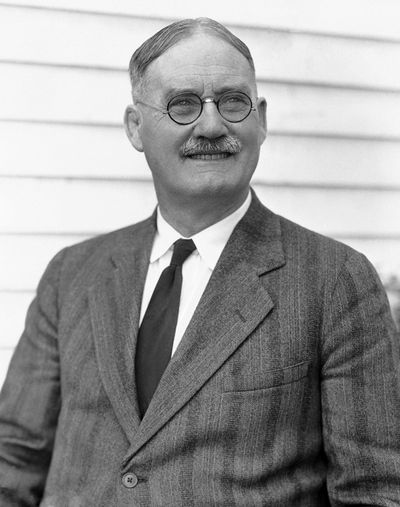 This is a 1939 file photo showing Dr. James Naismith, in Lawrence, Kansas. A University of Kansas researcher has uncovered an audio recording of basketball inventor James Naismith talking about setting up the first game in 1891 in Massachusetts. The school says the discovery is believed to be the only known recording of Naismith.
