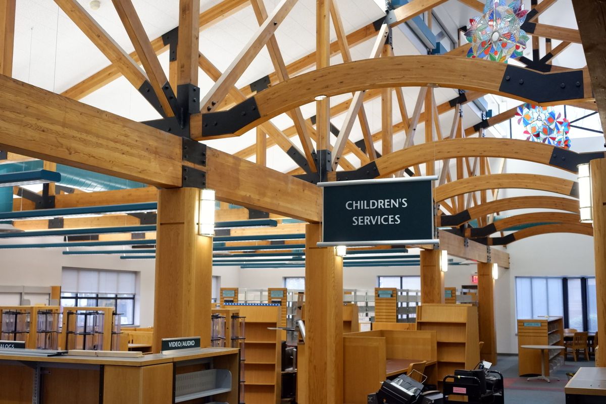 The inside of the former East Side Library.  (Adam Shanks / The Spokesman-Review)