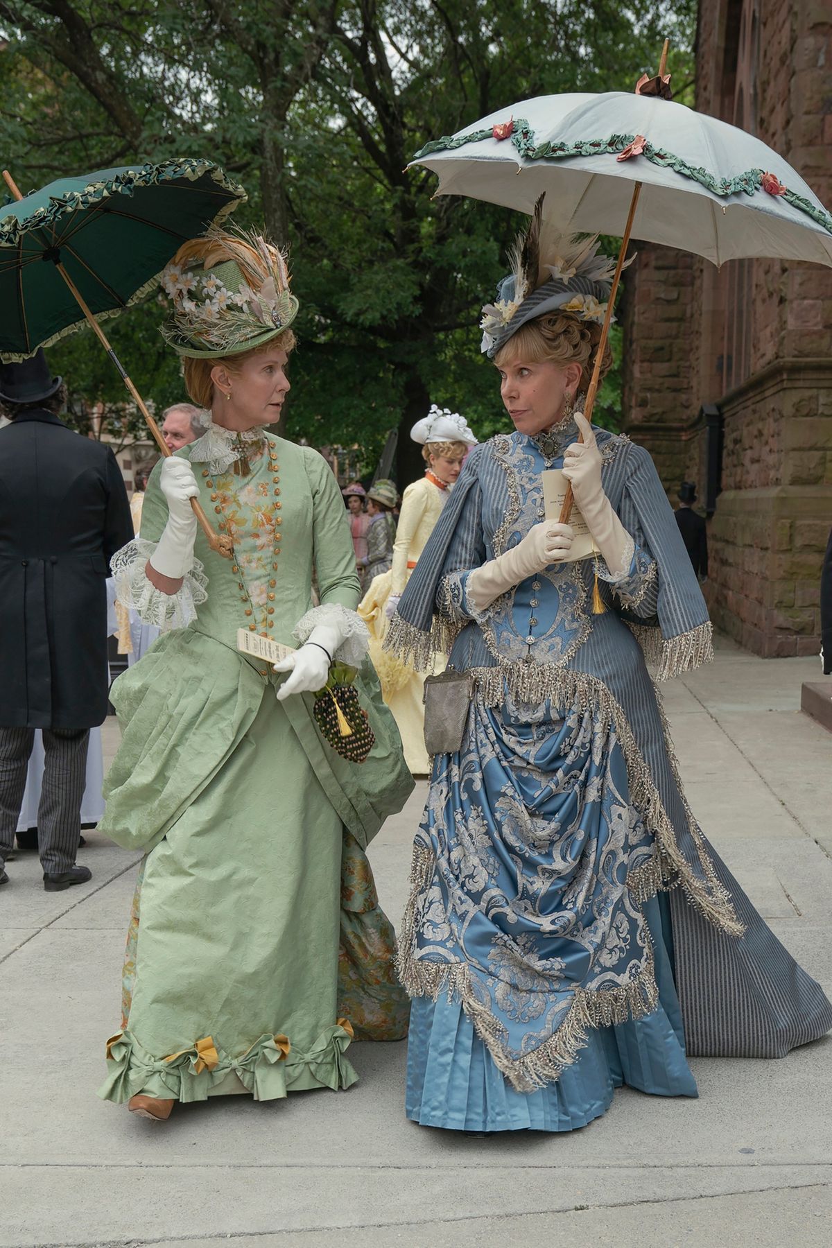 Cynthia Nixon, left, and Christine Baranski in Season 2 of “The Gilded Age.”  (HBO)