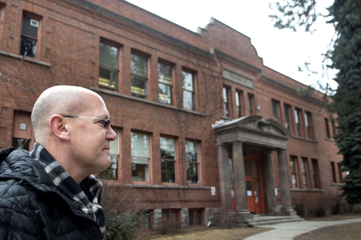 Greg Forsyth, director of capital projects for Spokane School District talks about renovation plans at Franklin Elementary in Spokane on Tuesday, March 7, 2017. The school district is seeking state and national historic register listings for the school. (Kathy Plonka / The Spokesman-Review)