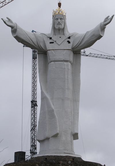 The statue of Jesus in Swiebodzin, Poland, shown Saturday, is claimed to be the  tallest in the world.  (Associated Press)