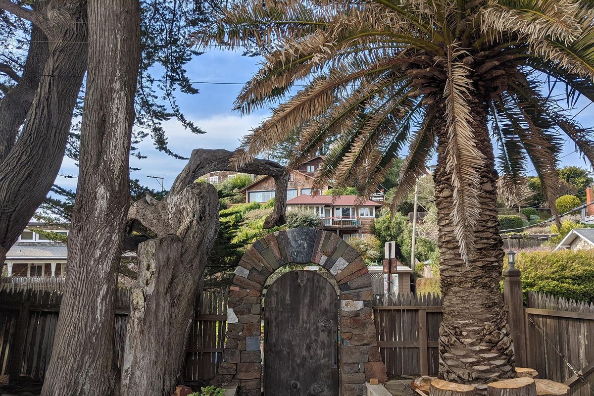 This is the view from just inside the gate at 99 Brighton Avenue in Bolinas. The home is highly rated on Airbnb and was once owned by Paul Kantner of Jefferson Airplane as well as the best-selling author Earl Thompson. (Adriana Janovich / The Spokesman-Review)