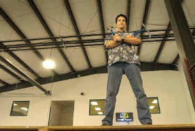 
Sales manager Michael Lane stands in Omega Pacific Inc.'s new Airway Heights facility. The company has operated in the Airway Heights Correctional Center for eight years.
 (Brian Plonka / The Spokesman-Review)