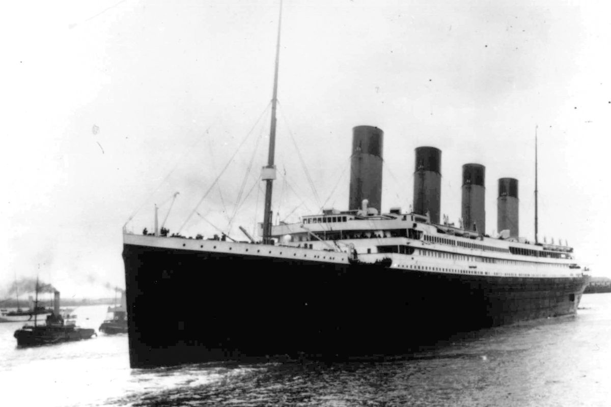 The Titanic leaves Southampton, England, on her maiden voyage on April 10, 1912. The U.S. government will try to stop a company’s planned salvage mission to retrieve the Titanic’s wireless telegraph machine.  (STF)