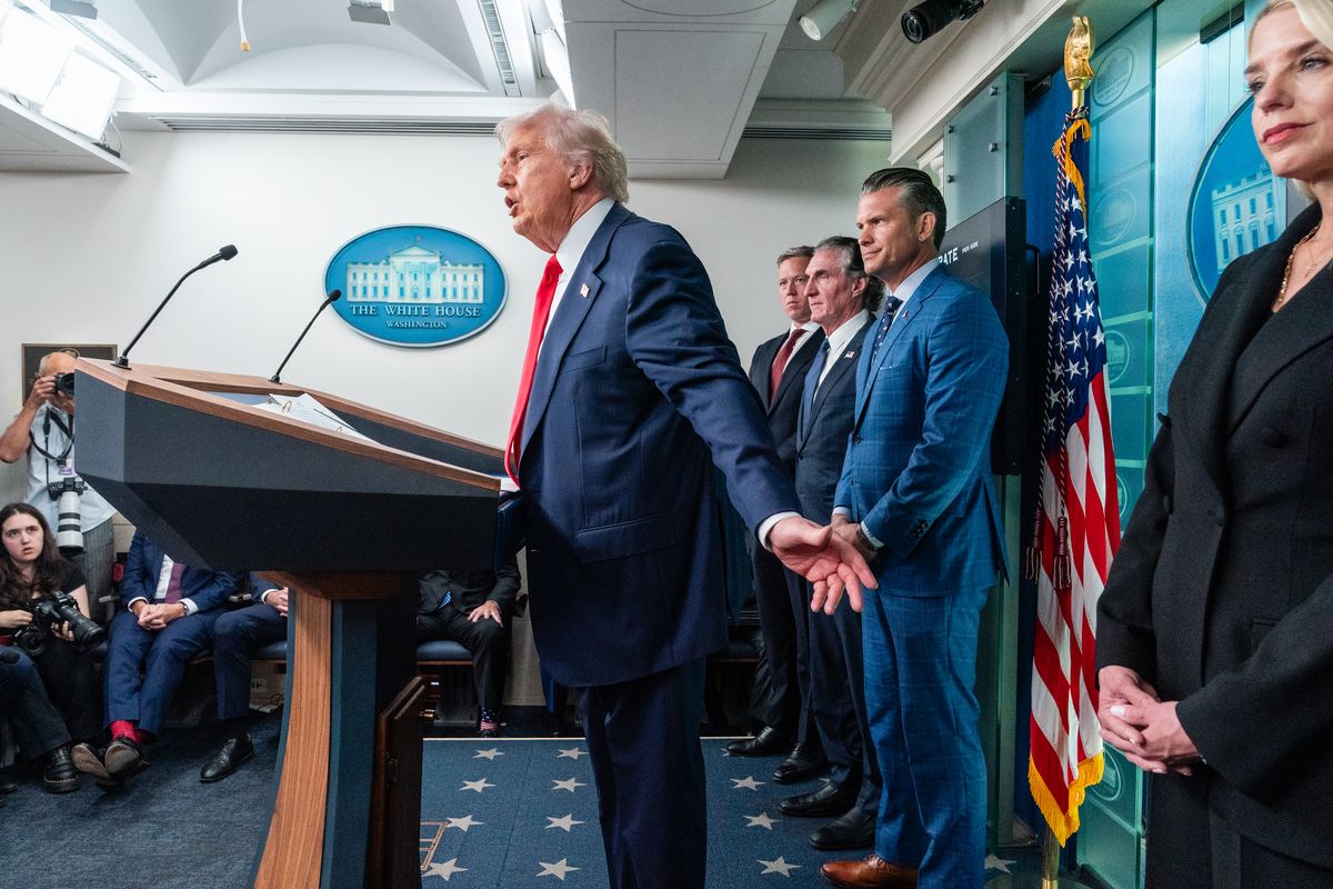 President Donald Trump speaks during a news conference at the White House on Monday. MUST CREDIT: Eric Lee/For The Washington Post  (Eric Lee/For The Washington Post)