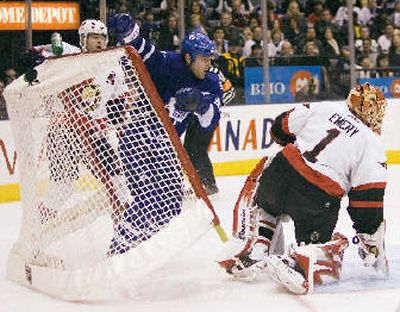 
Ottawa Senators goaltender Ray Emery had 43 saves Saturday. 
 (Associated Press / The Spokesman-Review)