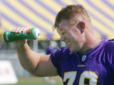 
Vikings center Matt Birk (6-foot-4, 308 pounds) says for him to carry 300 pounds 